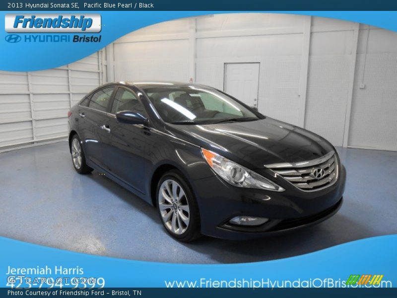 Pacific Blue Pearl / Black 2013 Hyundai Sonata SE