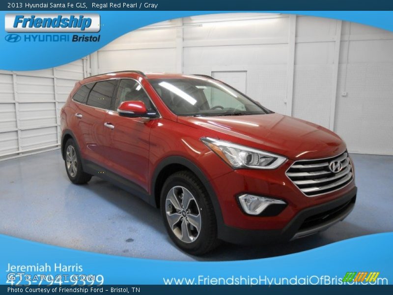 Regal Red Pearl / Gray 2013 Hyundai Santa Fe GLS