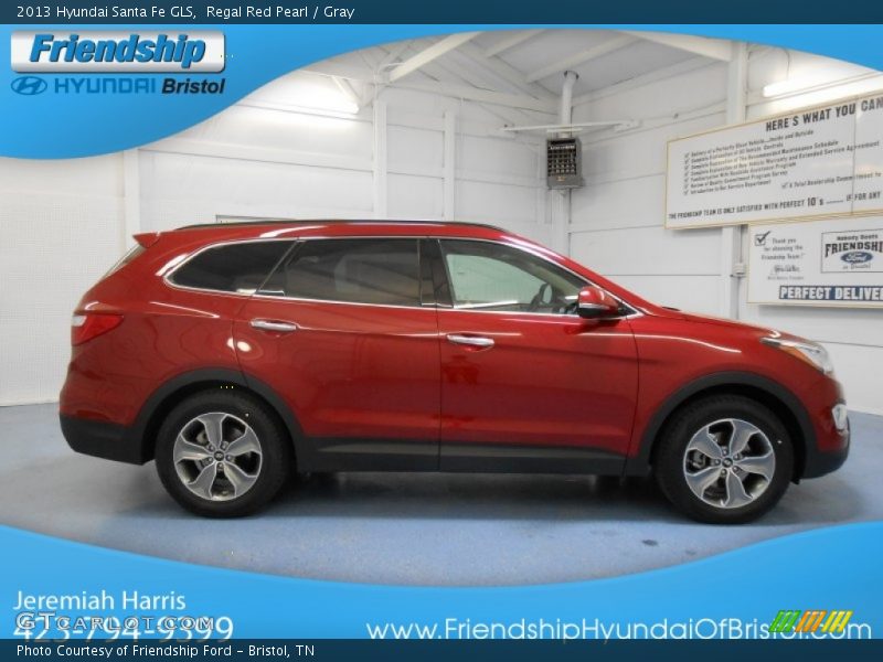 Regal Red Pearl / Gray 2013 Hyundai Santa Fe GLS