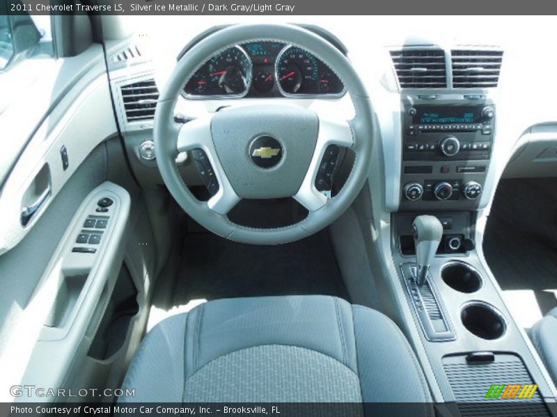 Silver Ice Metallic / Dark Gray/Light Gray 2011 Chevrolet Traverse LS