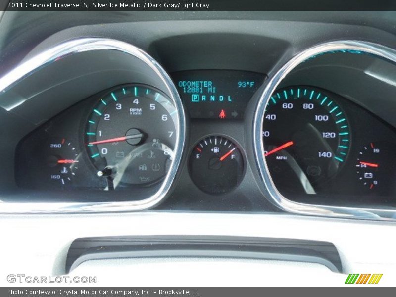 Silver Ice Metallic / Dark Gray/Light Gray 2011 Chevrolet Traverse LS