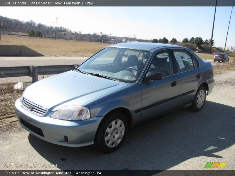 Iced Teal Pearl / Gray 2000 Honda Civic LX Sedan