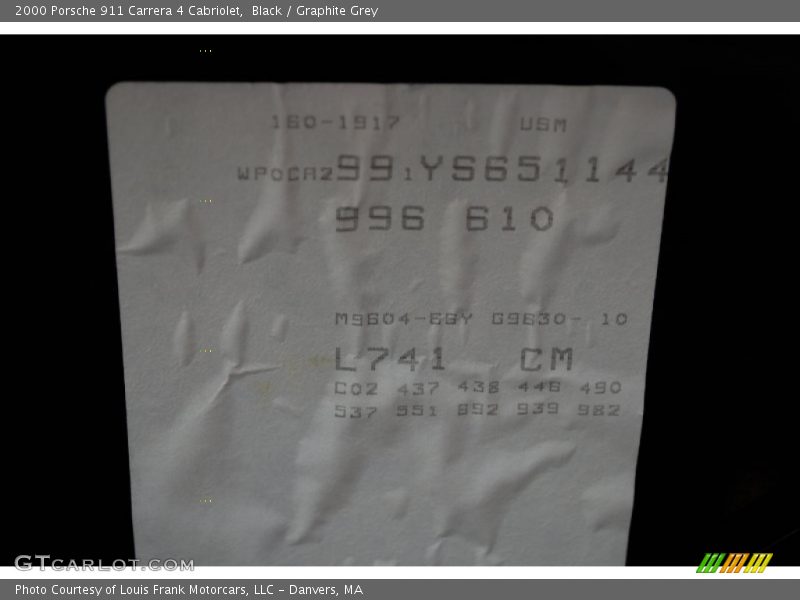 Black / Graphite Grey 2000 Porsche 911 Carrera 4 Cabriolet