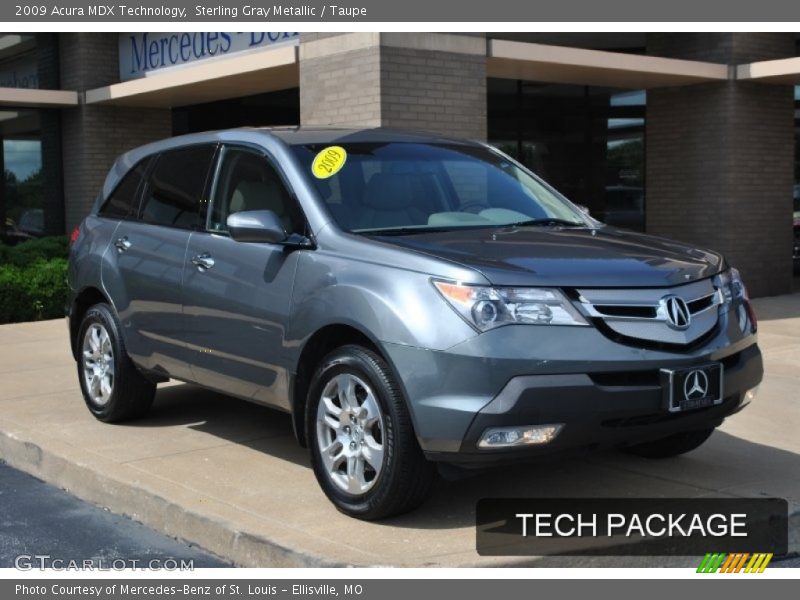 Sterling Gray Metallic / Taupe 2009 Acura MDX Technology