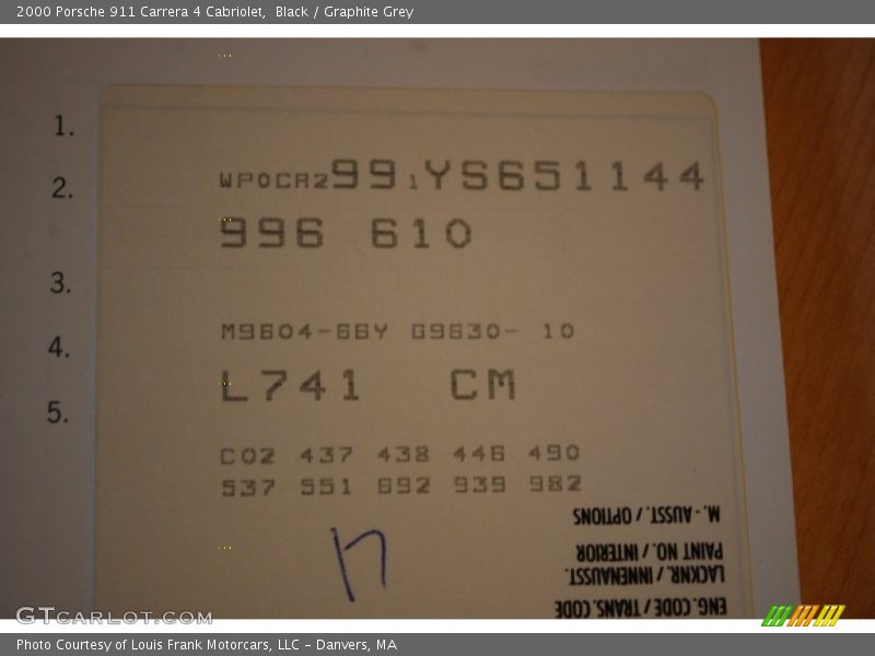 Black / Graphite Grey 2000 Porsche 911 Carrera 4 Cabriolet