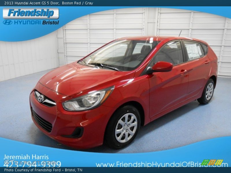 Boston Red / Gray 2013 Hyundai Accent GS 5 Door