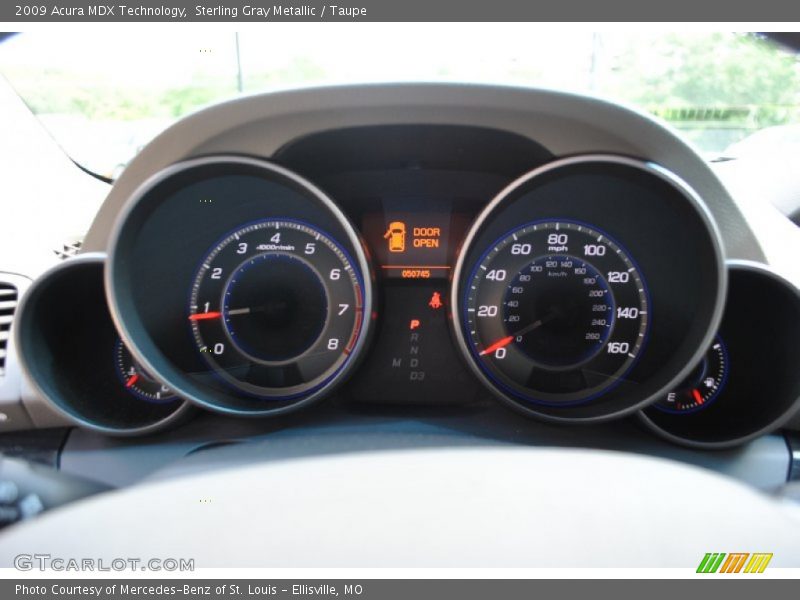 Sterling Gray Metallic / Taupe 2009 Acura MDX Technology