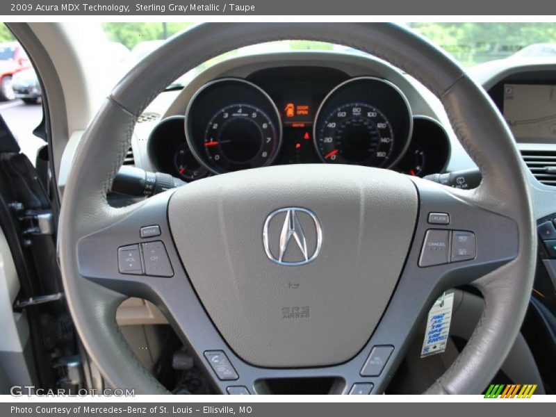 Sterling Gray Metallic / Taupe 2009 Acura MDX Technology