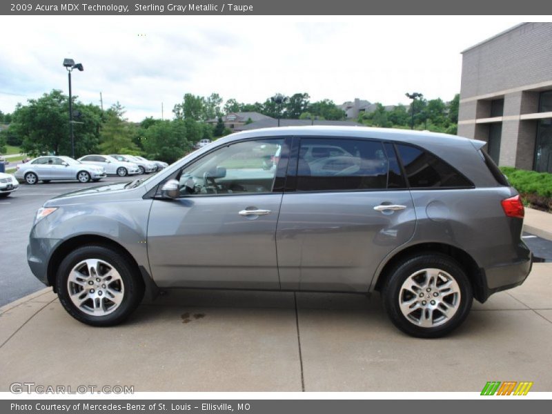 Sterling Gray Metallic / Taupe 2009 Acura MDX Technology