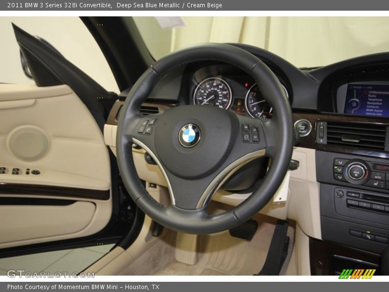 Deep Sea Blue Metallic / Cream Beige 2011 BMW 3 Series 328i Convertible