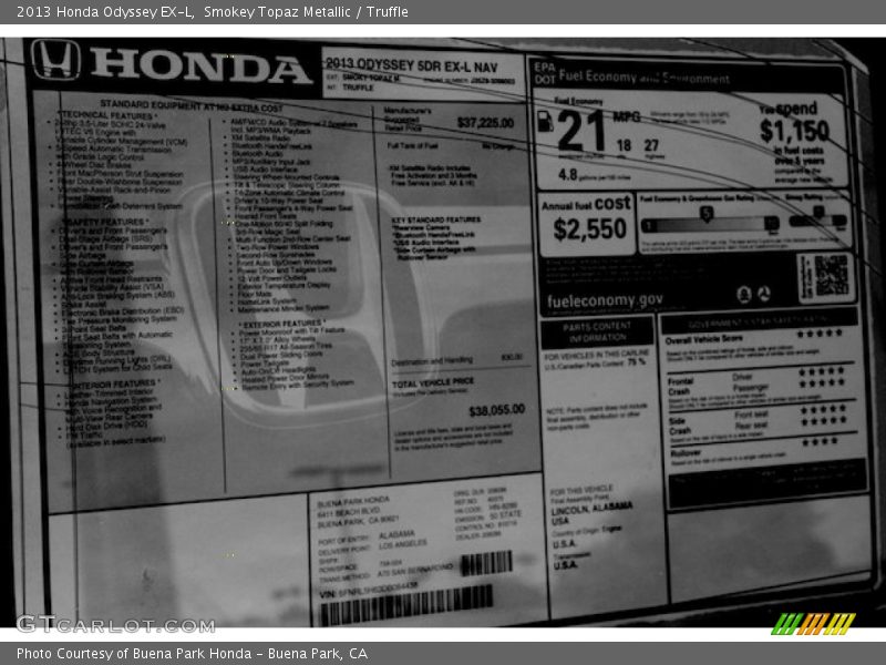 Smokey Topaz Metallic / Truffle 2013 Honda Odyssey EX-L