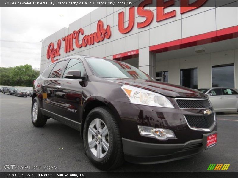 Dark Cherry Metallic / Dark Gray/Light Gray 2009 Chevrolet Traverse LT