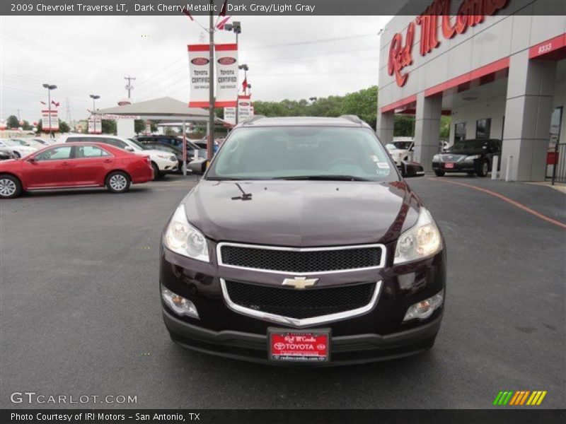 Dark Cherry Metallic / Dark Gray/Light Gray 2009 Chevrolet Traverse LT