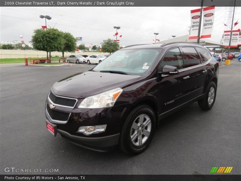 Dark Cherry Metallic / Dark Gray/Light Gray 2009 Chevrolet Traverse LT
