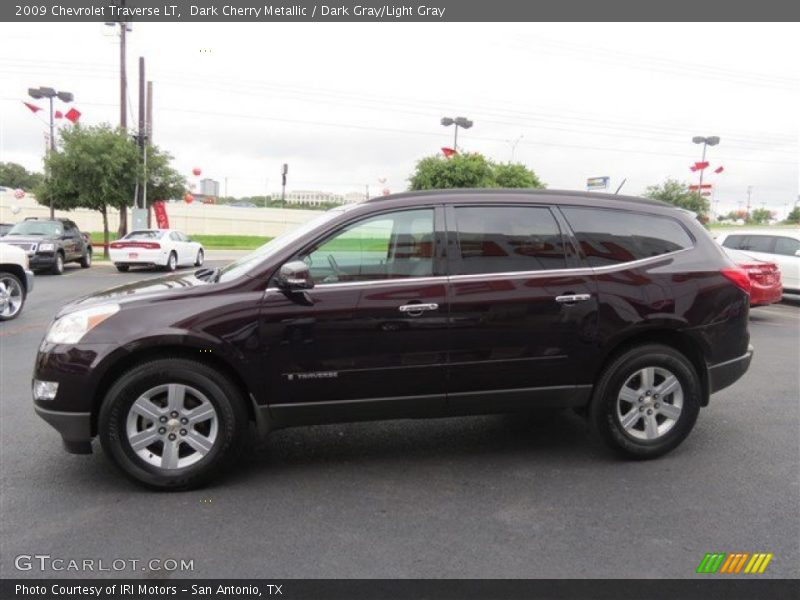 Dark Cherry Metallic / Dark Gray/Light Gray 2009 Chevrolet Traverse LT