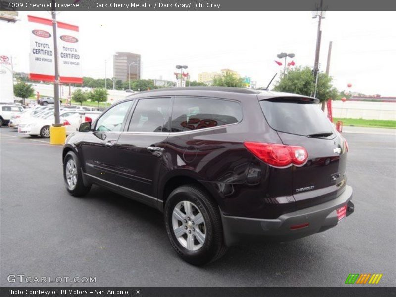 Dark Cherry Metallic / Dark Gray/Light Gray 2009 Chevrolet Traverse LT