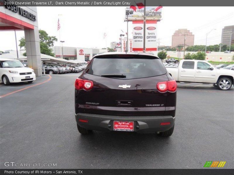 Dark Cherry Metallic / Dark Gray/Light Gray 2009 Chevrolet Traverse LT