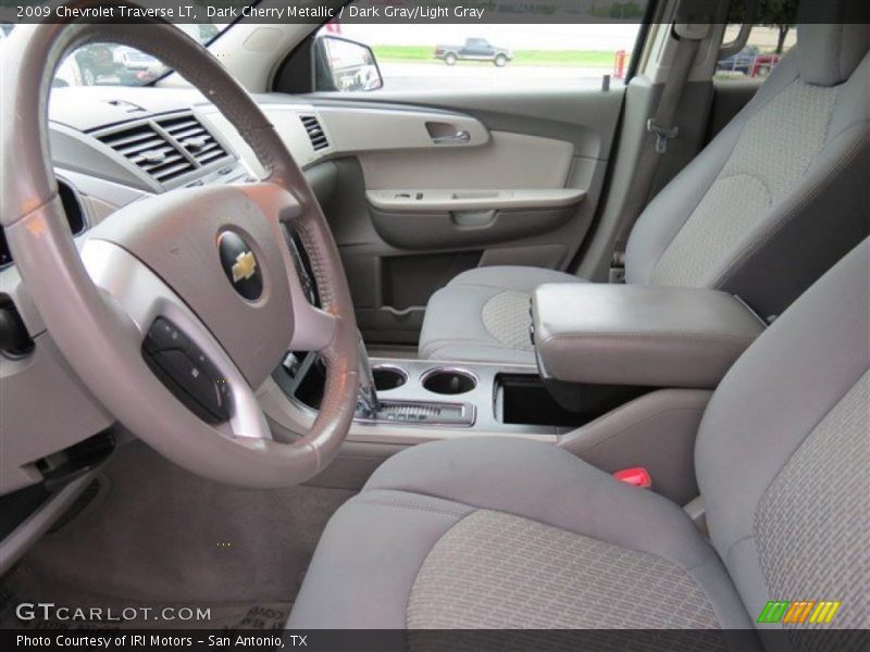 Dark Cherry Metallic / Dark Gray/Light Gray 2009 Chevrolet Traverse LT