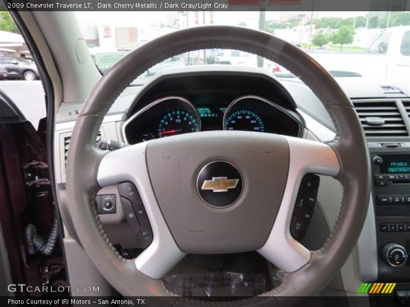 Dark Cherry Metallic / Dark Gray/Light Gray 2009 Chevrolet Traverse LT