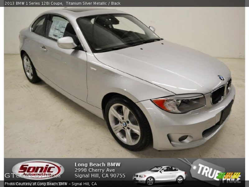 Titanium Silver Metallic / Black 2013 BMW 1 Series 128i Coupe