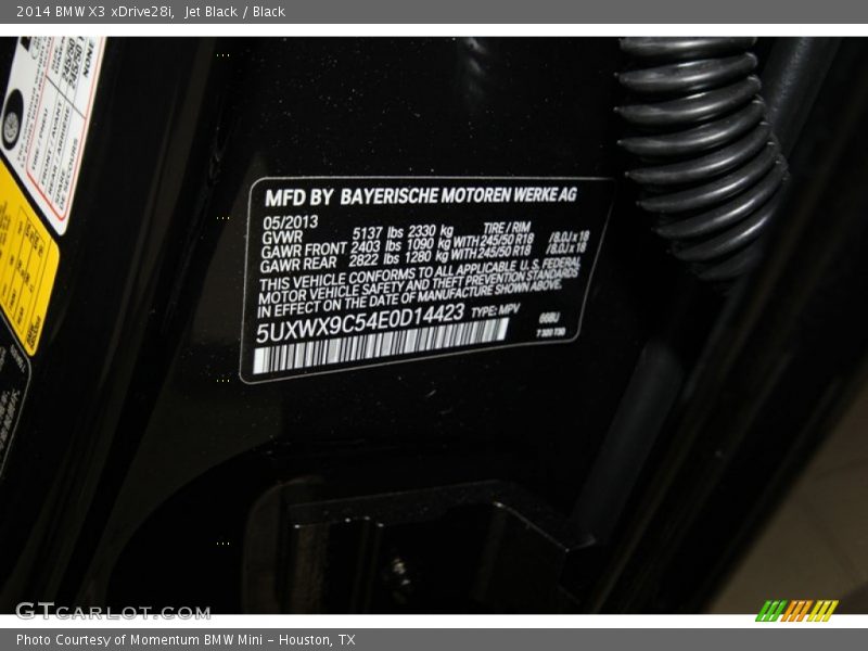 Jet Black / Black 2014 BMW X3 xDrive28i