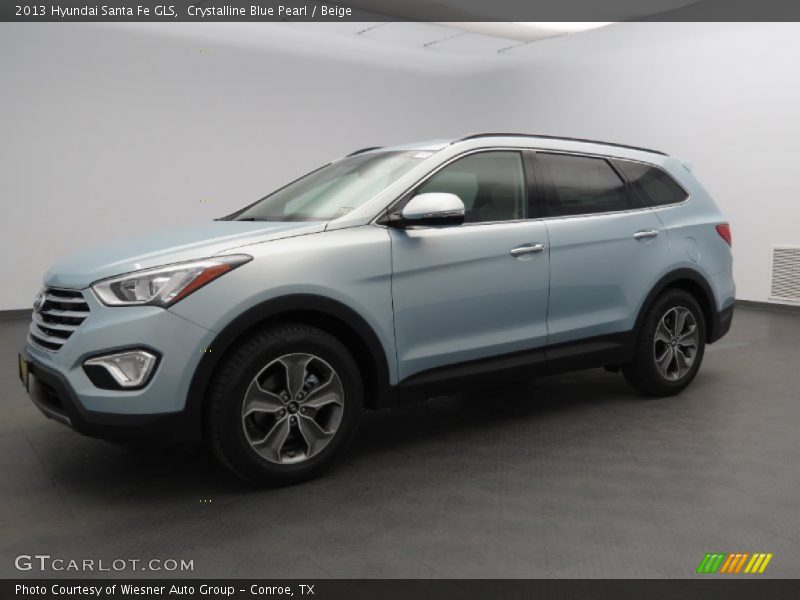 Crystalline Blue Pearl / Beige 2013 Hyundai Santa Fe GLS
