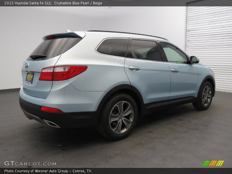 Crystalline Blue Pearl / Beige 2013 Hyundai Santa Fe GLS
