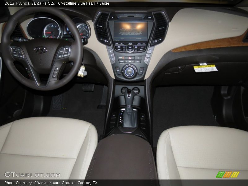 Crystalline Blue Pearl / Beige 2013 Hyundai Santa Fe GLS