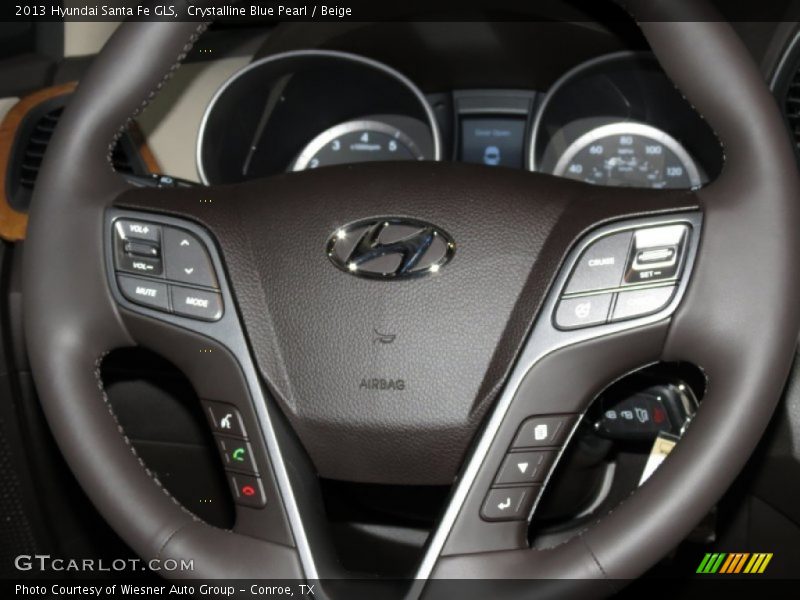 Crystalline Blue Pearl / Beige 2013 Hyundai Santa Fe GLS
