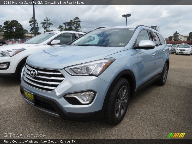Crystalline Blue Pearl / Beige 2013 Hyundai Santa Fe GLS