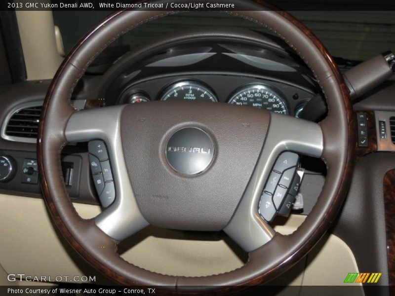 White Diamond Tricoat / Cocoa/Light Cashmere 2013 GMC Yukon Denali AWD