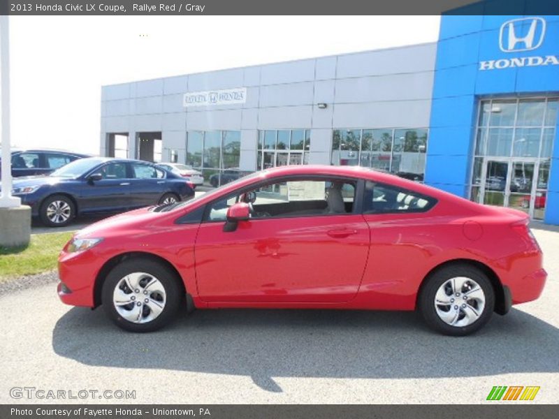 Rallye Red / Gray 2013 Honda Civic LX Coupe