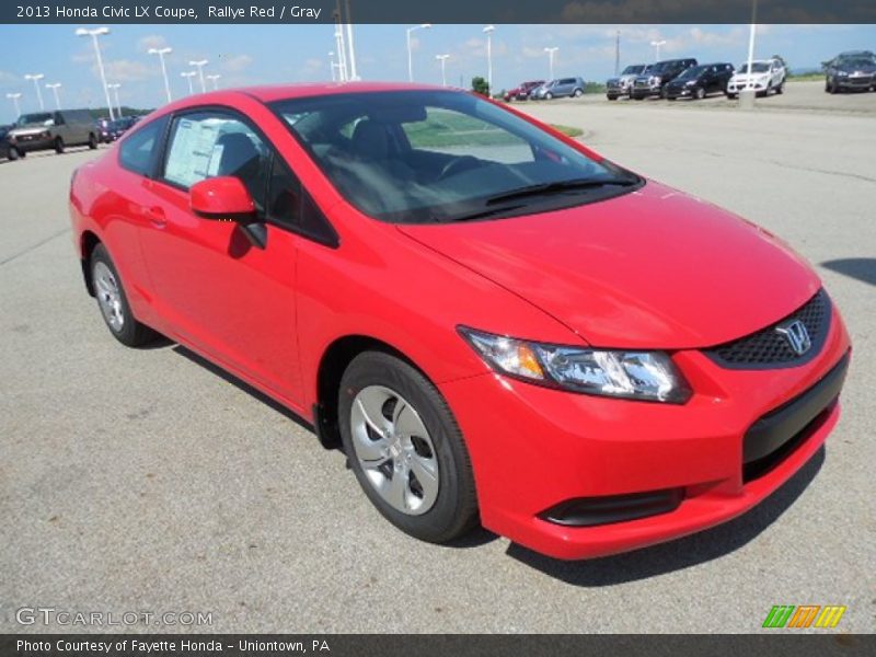 Rallye Red / Gray 2013 Honda Civic LX Coupe