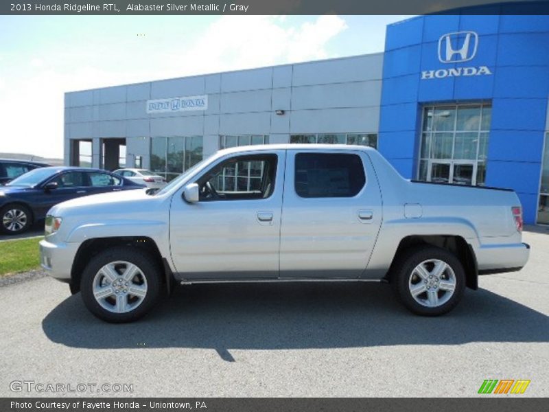 Alabaster Silver Metallic / Gray 2013 Honda Ridgeline RTL