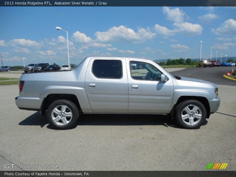 Alabaster Silver Metallic / Gray 2013 Honda Ridgeline RTL