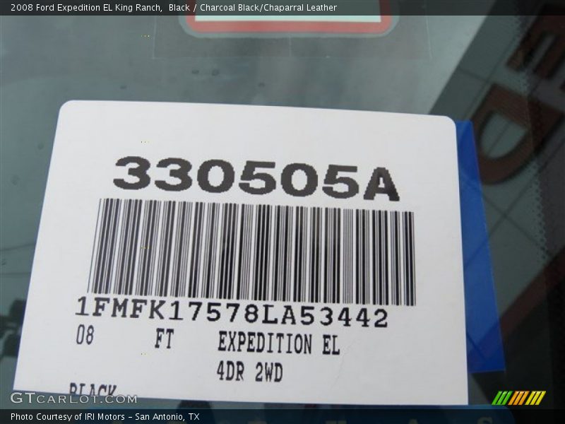 Black / Charcoal Black/Chaparral Leather 2008 Ford Expedition EL King Ranch