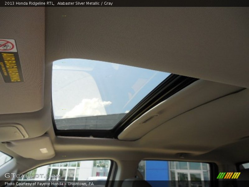 Alabaster Silver Metallic / Gray 2013 Honda Ridgeline RTL