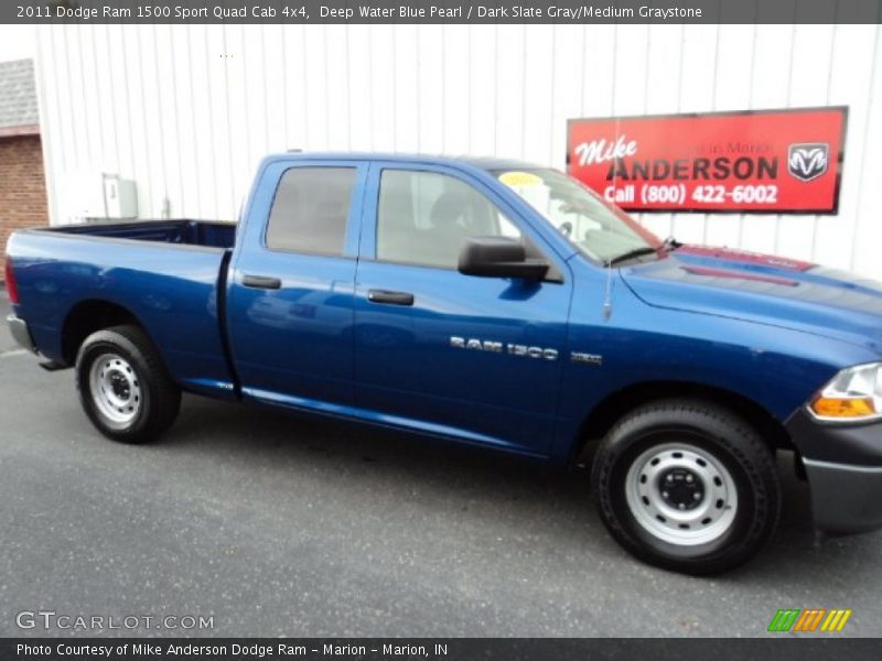 Deep Water Blue Pearl / Dark Slate Gray/Medium Graystone 2011 Dodge Ram 1500 Sport Quad Cab 4x4