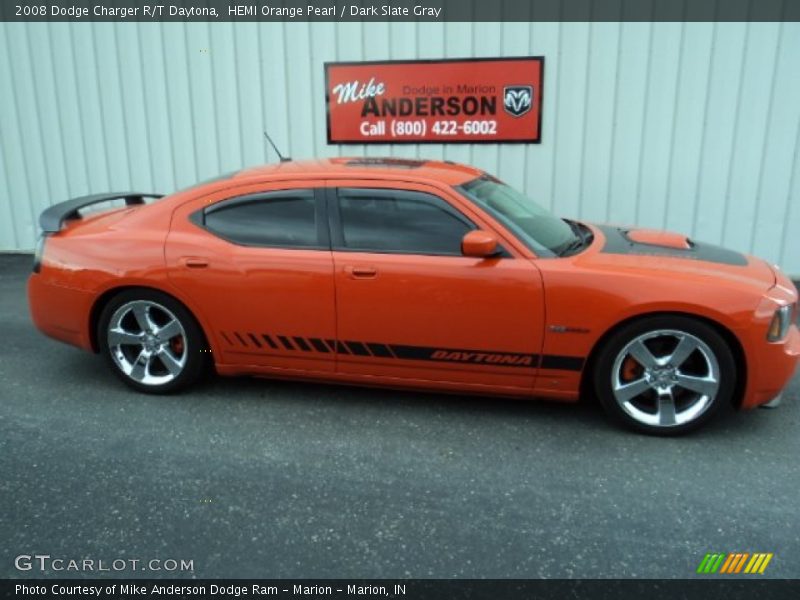 HEMI Orange Pearl / Dark Slate Gray 2008 Dodge Charger R/T Daytona