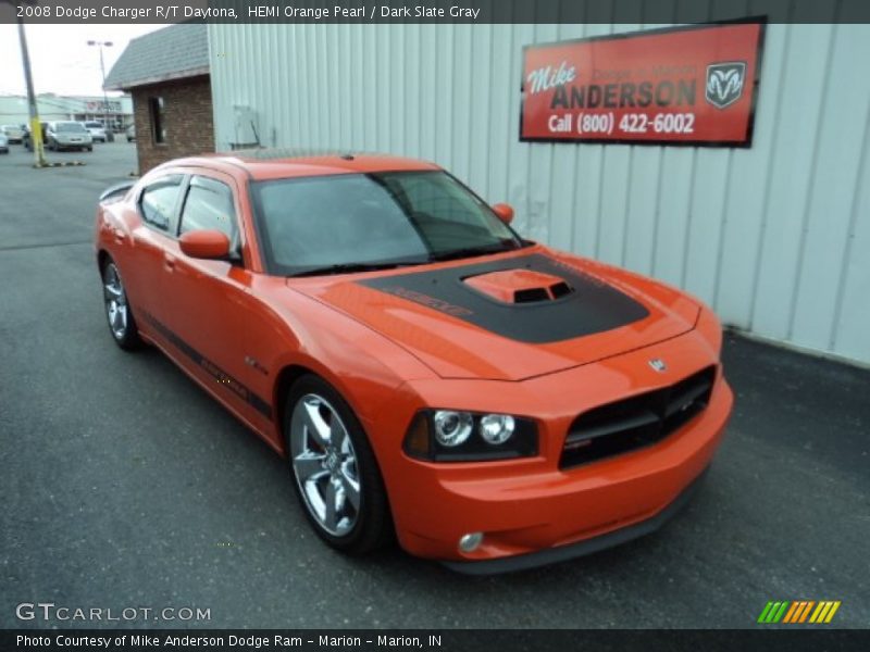 HEMI Orange Pearl / Dark Slate Gray 2008 Dodge Charger R/T Daytona