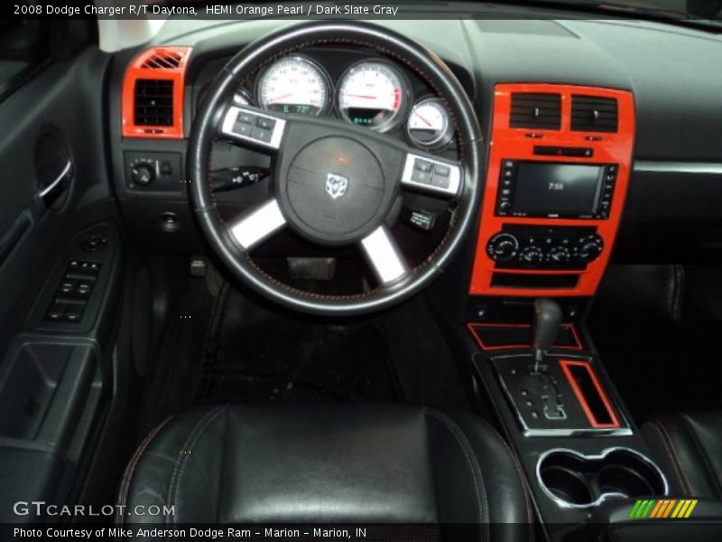 HEMI Orange Pearl / Dark Slate Gray 2008 Dodge Charger R/T Daytona