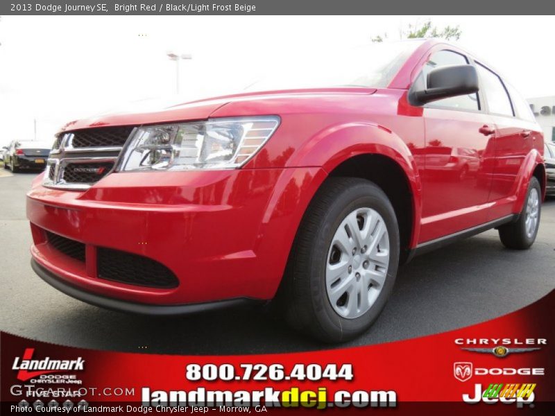 Bright Red / Black/Light Frost Beige 2013 Dodge Journey SE