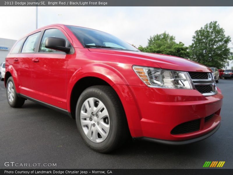 Bright Red / Black/Light Frost Beige 2013 Dodge Journey SE