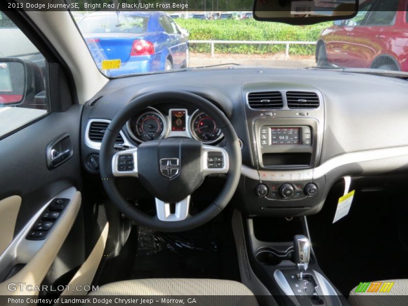 Bright Red / Black/Light Frost Beige 2013 Dodge Journey SE