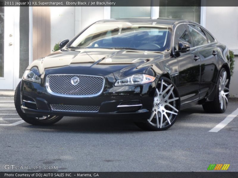 Ebony Black / Jet Black/Ivory 2011 Jaguar XJ XJL Supercharged