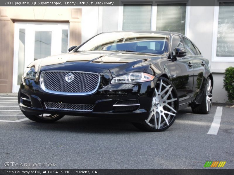 Ebony Black / Jet Black/Ivory 2011 Jaguar XJ XJL Supercharged