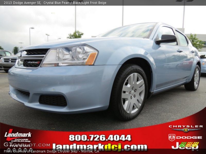 Crystal Blue Pearl / Black/Light Frost Beige 2013 Dodge Avenger SE