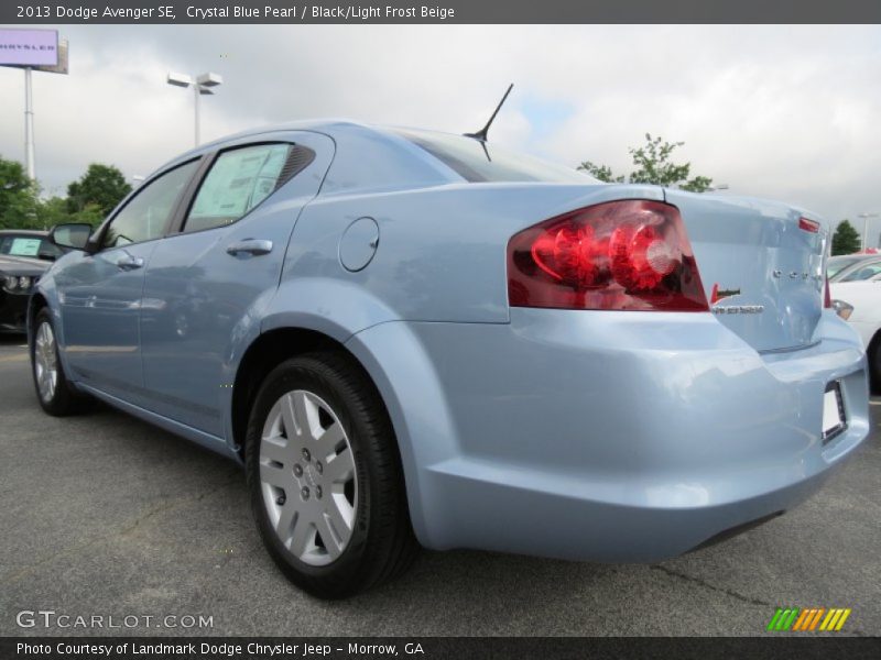 Crystal Blue Pearl / Black/Light Frost Beige 2013 Dodge Avenger SE