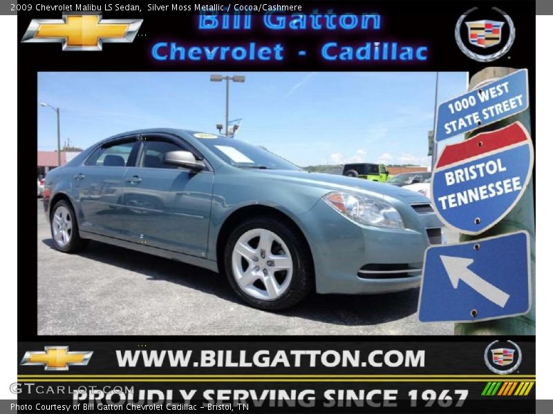 Silver Moss Metallic / Cocoa/Cashmere 2009 Chevrolet Malibu LS Sedan