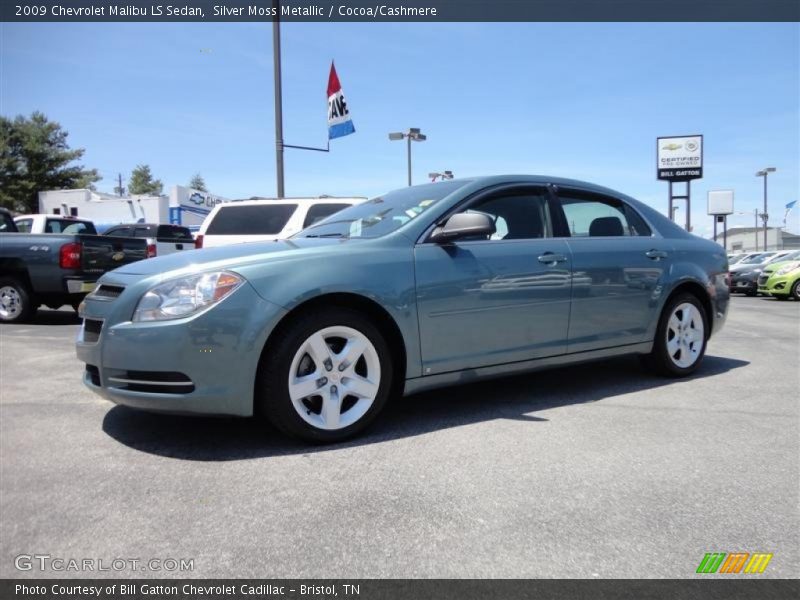 Silver Moss Metallic / Cocoa/Cashmere 2009 Chevrolet Malibu LS Sedan